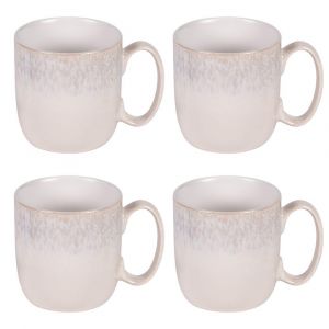 Table passion Lot de 4 mugs 38 cl beiges en porcelaine
