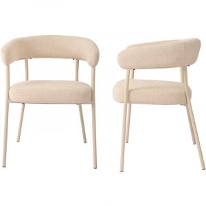 Lot de 2 chaises de salle &agrave; manger Huk 78 x 57 x 56 cm beige [en.casa]