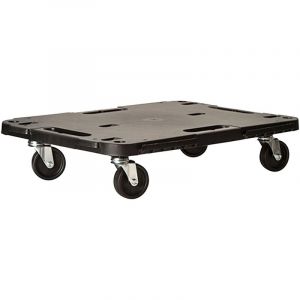 Art Plast Plate-Forme à roulettes, en polypropylène 580 x 380 x h 40 mm, montée 580 x 380 x h 120 mm, avec système d'attelage pour étendre la Plate-Forme, Noir