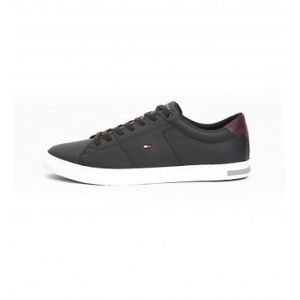 Tommy Hilfiger Essential Leather Detail Vulc, Basket Homme, Black, 44 EU