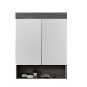 Armoire Murale De Salle De Bain Avec Miroir Moon, Gris, 58x75x18 Cm, Epikasa