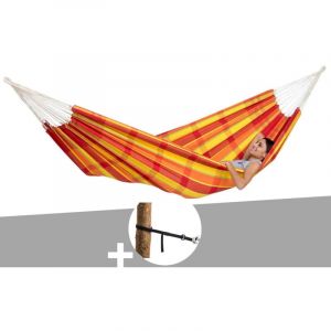 Amazonas Hamac 2 Places Barbados Papaye + Kit Attaches T-Strap