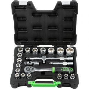 Ludi 54108 mallette à outils de 22 pièces avec douilles hexagonales zinguées de 1/2 po