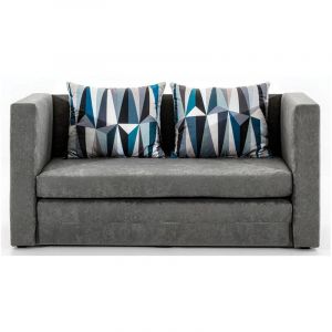 Canap&eacute; convertible 2 places TALIA en tissu - Gris