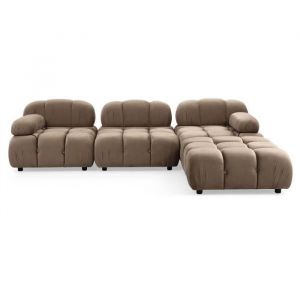 Menzzo Canapé design modulable et transformable Hollywood Velours Taupe