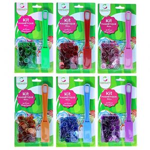 CARTALOTO -1 Bâtons + 100 Pions Magnétiques, Multicouleur, Couleur Assortie