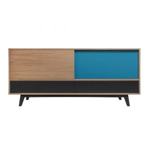 Buffet chêne massif et laqué VINTAGE Pirotais Bois massif Bleu