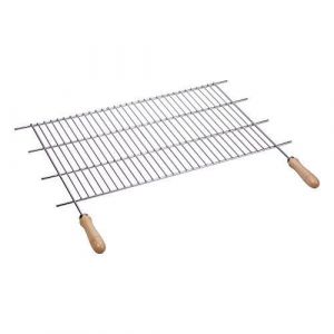 Image de Sauvic 02758 - Grille de barbecue inoxydable avec manches bois 80 x 40 cm