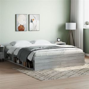 VidaXL Cadre De Lit Sonoma Gris 150x200 Cm Très Grand
