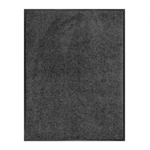 Tapis de Porte Paillasson d'entr&eacute;e Use&Wash Gris anthracite 90 x 120 cm