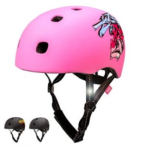 Casque de velo et skater graffiti rose s m et m l pour ados et adultes crazy safety avec bandes reflechissantes homologue et certifie en 1078
