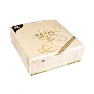 Papstar Serviettes 'ROYAL Collection', 400 x 400 mm, or - Lot de 2