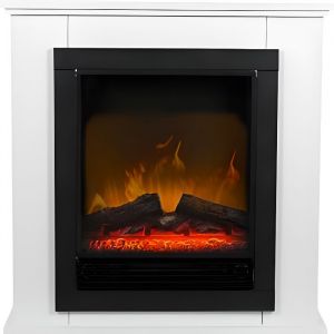 Image de Alpina Cheminée Geneve Électrique Poêle 1800 W Simulation Flammes LED Luminosité réglable acier ABS 70 x 22 x 71cm