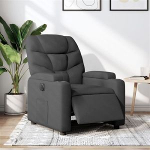 VidaXL Fauteuil inclinable électrique Noir Tissu