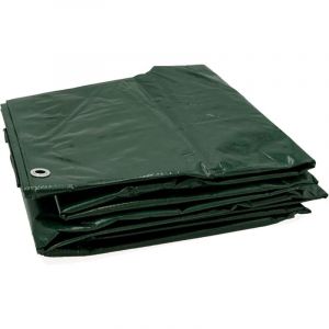 Bâche de protection Multi-usage vert 5 x 6 m en polyéthylène résistant à la déchirure - Bache avec Oeillets Inoxydable - Couverture extérieure pour