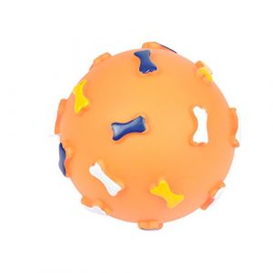 Jouet balle en vinyl avec motifs os Ø12cm - Pour chien