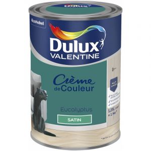 Dulux Valentine Peinture Crème De Couleur Satin Eucalyptus 1,25 L Eucalyptus