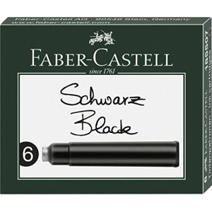 Faber-Castell 185507 - Lot de 6 cartouches d'encre standard, noir