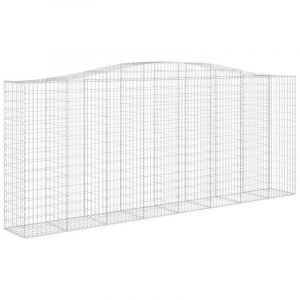 VidaXL Paniers à gabions arqués 2 pcs 400x50x160/180 cm fer galvanisé