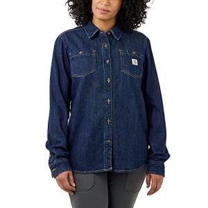 Carhartt Damen Lockere Passform, Langärmeliges Denim-Hemd, Zion L T-Shirt, Femmes