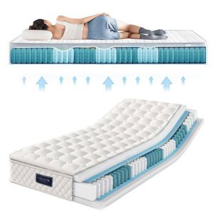 Oem Matelas 90x200cm - 7 Zones H3 avec 406 Ressorts Poche - Mousse &agrave; M&eacute;moire de Forme 25cm d'&Eacute;paisseur - 100 Nuits d'Essai