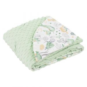 Image de Joyz Couverture &agrave; B&eacute;b&eacute; avec Capuche, Animaux Marins/Vert, 100% Coton, 84x84 cm, Double