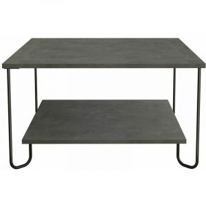 Bobochic SUBLEEM Table basse XENIA Gris Gris Pieds métal 2 niveaux Mélaminé