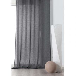 LINDER Voilage tamisant en poly/lin poly / lin gris anthracite 240 x 145