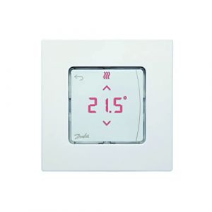 Danfoss 088U1015 Display Thermostats d'ambiance en saillie Icon Ecran Digital, 230V, pour Le Chauffage par Le Sol hydraulique et d'autres Applications avec des Moteurs, Blanc