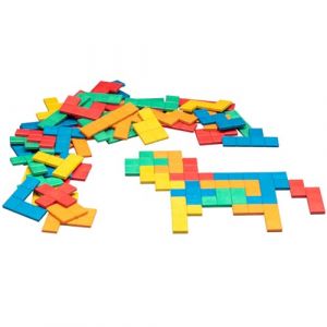 Wissner AKTIV lernen-Pentominos-RE-Wood, 080590.000, Rouge,Vert