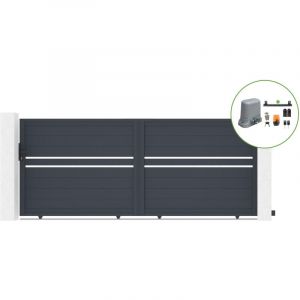 Casanoov - Portail coulissant 3,5m cimone H.140cm alu + motorisation tanker C600