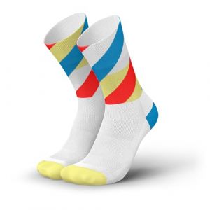Chaussettes running incylence loops blanc bleu jaune