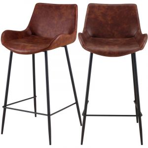 Rendez Vous Déco Chaise de bar mi-hauteur Pirata marron 65 cm (lot de 2)