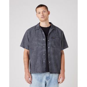 WRANGLER Chemise noire en coton pour homme