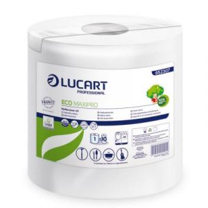 Image de Lucart Essuie-mains gaufré Eco Maxipro double épaisseur - Bobine de 450 feuilles - 103,5 m - 852307 - Blanc