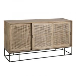 Buffet 3 Portes en Bois "Bombay" 160cm Naturel Prix