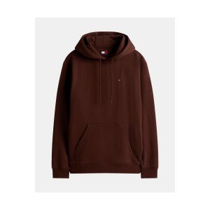 Tommy Hilfiger Sweat à capuche Tommy Jeans Reg Flag Fleece marron rougeâtre - S