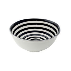 Image de Easy life Saladier rond Dolce Vita en céramique blanche et noire Ø27 cm Blanc