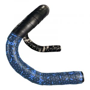 E'newton Ruban de guidon cintre ebon noir degrade bleu avec bouchons confortable epaisseur 2 6mm