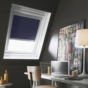 Mad&eacute;costore Store de toit occultant cadre alu compatible VELUX - Bleu fonc&eacute; - L114 x HS06