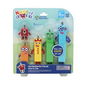Learning Resources Jouets officiels, Numberblocks Un, Deux, Trois, Quatre et Cinq inclus, figurines à collectionner et à exposer avec des bras mobiles pour un jeu réaliste, HM95356-UK