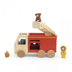 Trixie Camion de pompier en bois All animals