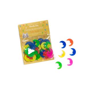 Perles lunes pour rayons de vélo Aujourd'hui c'est mercredi Moulin Roty
