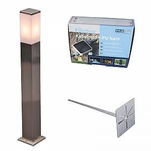 Image de Qazqa Lampe d ext&eacute;rieur Malios P80 acier avec piquet de terre manchon de c&acirc;ble