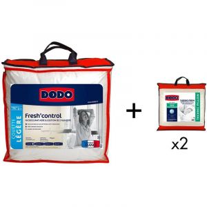 Dodo Pack couette 240 x 260 cm anti-transpirante + 2 oreillers 60 x 60 cm effet rafra&icirc;chissant FRESH CONTROL