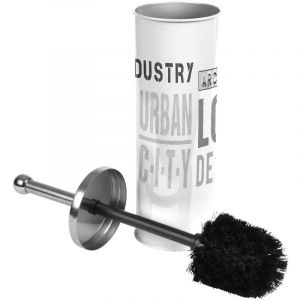 Brosse WC Imprimé "Urban Loft" 38cm Blanc Prix