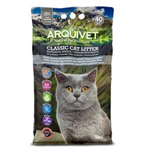 Arquivet Litière Classic 10 Kg - Litière agglomérante 100% Naturelle avec Charbon Actif pour Chats - Litière pour Chats - Capacité d'absorption - Aide à éliminer Les odeurs et Les bactéries