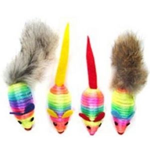 Anka 4 souris de jeu arc en ciel pour chat