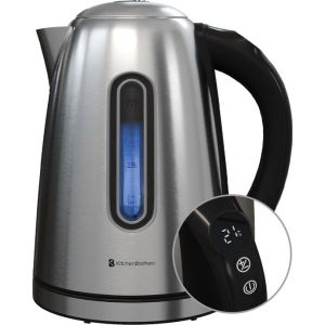 KitchenBrothers Bouilloire - avec contrôle de la température - électrique - avec filtre anti-calcaire - 1,7L - acier inoxydable