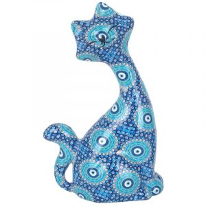 Signes Grimalt Figurine de chat bleu décoratif en résine pour la maison et le bureau